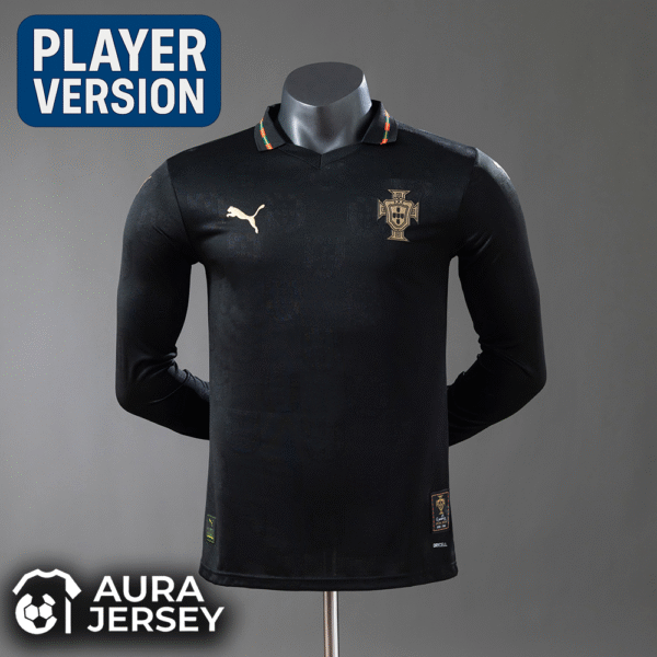 Portugal Versión Negra Mundial 2026 (Player Versión) Manga larga